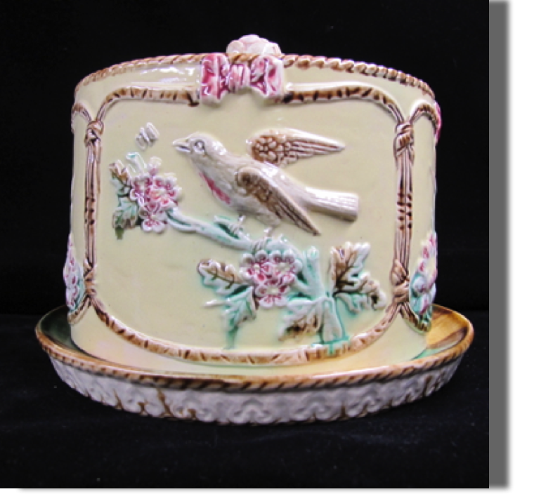 Bird and bow cheese keeper with base